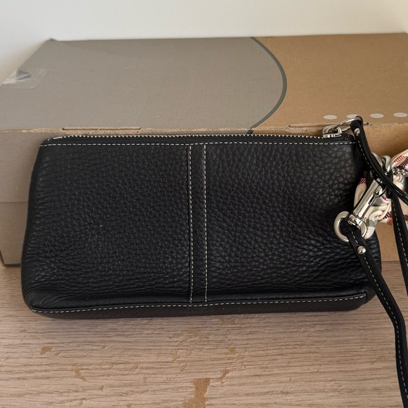 Coach Black Leather w/Scarf Wrislet - Picture 3 of 6